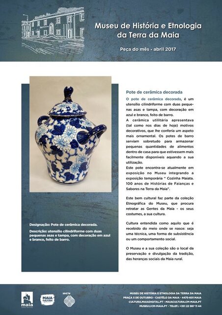 Pote de ceramica decorada