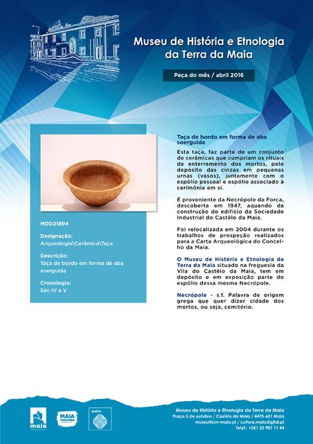 Taca de bordo em forma de aba soerguida