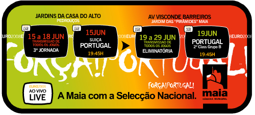 EURO 2008 em ecrã gigante até à final no Jardim das Pirâmides (Maia), com a Câmara Municipal da Maia