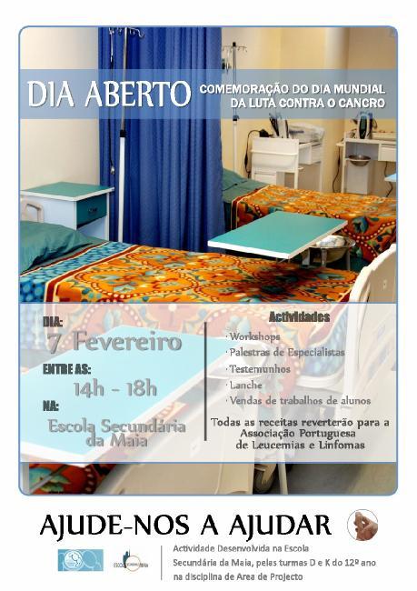 Alunos do 12º ano da Secundaria da Maia comemoram dia Mundial contra o Cancro com dia aberto a 7 Fev
