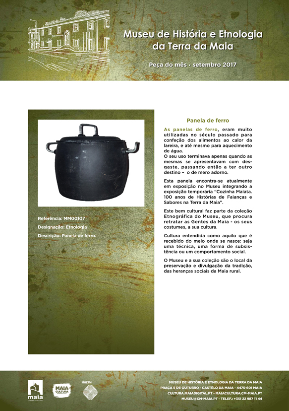 Peça do mês - setembro