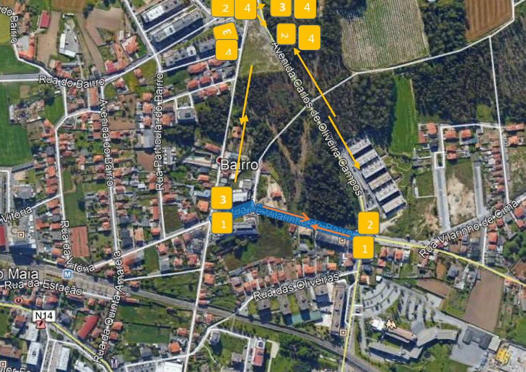 Intervenção na Rua Vilarinho de Baixo entre Rua do Bairro e a Avenida Carlos de Oliveira Campos