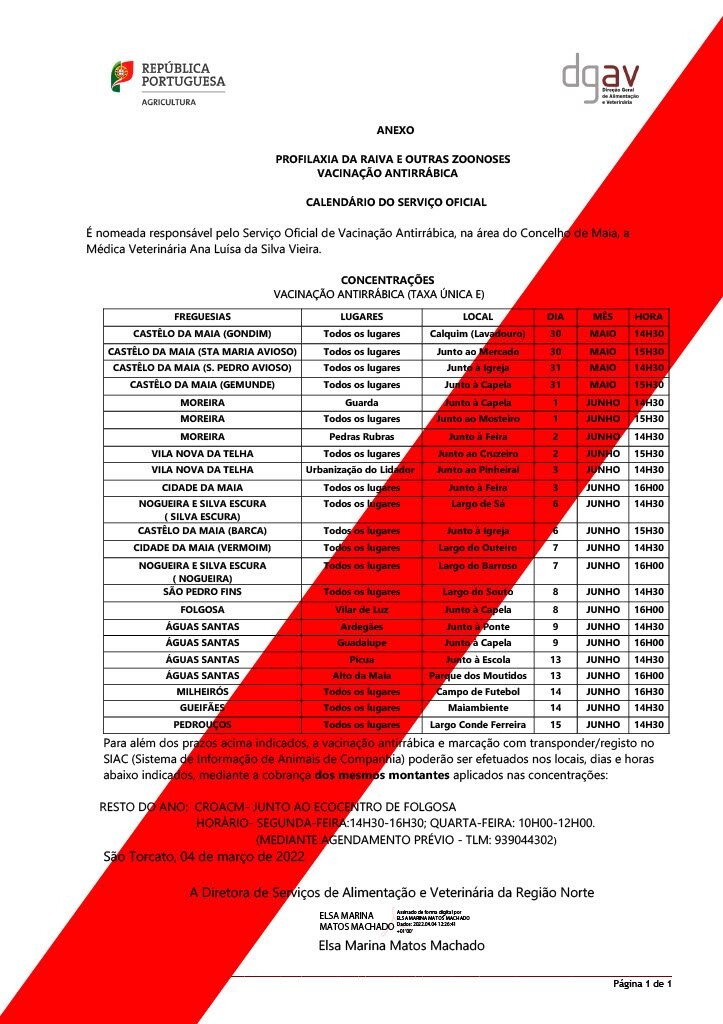  CAMPANHA DE VACINAÇÃO ANTIRRÁBICA 2022