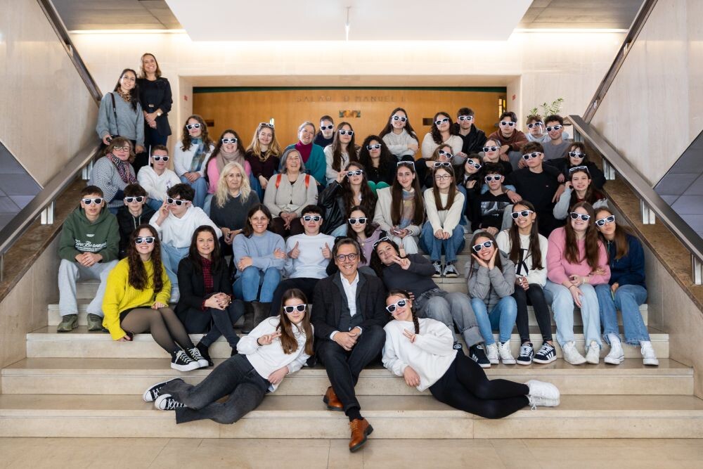 Receção ao Grupo Erasmus+ no Salão Nobre dos Paços do Concelho