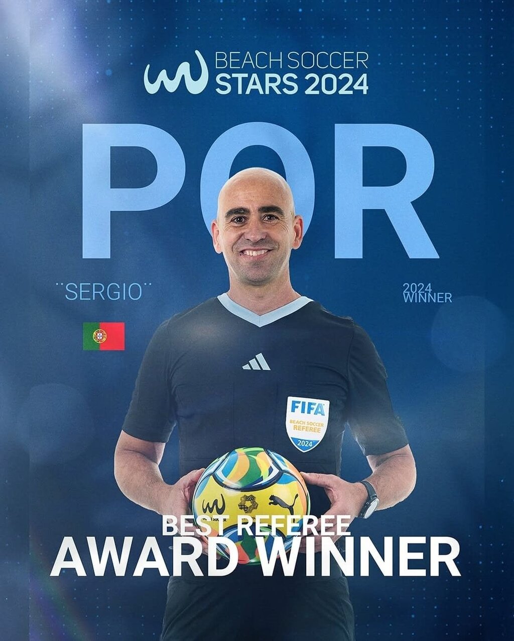 Maiato eleito Árbitro do Ano no Beach Soccer Stars 2024