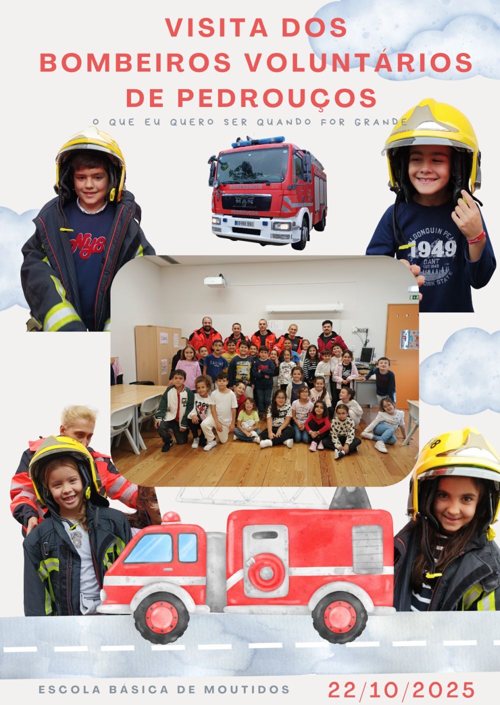 Visita dos Bombeiros Voluntários de Pedrouços à EB de Moutidos