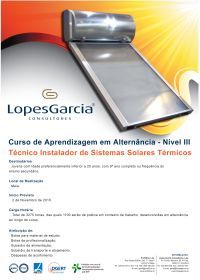 Formação Financiada: Curso de Técnico Instalador de Sistemas Solares Térmicos para jovens na Maia